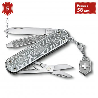 Нож VICTORINOX CLASSIC SD BRILLIANT DAMAST 0.6221.34