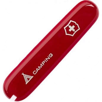 Передняя накладка с логотипом Camping для ножей VICTORINOX 91 мм 1.3763.71 и 1.3613.71, красная C.3671.3.10