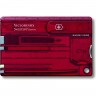 Швейцарская карточка VICTORINOX SwissCard Quattro, 14 функций, полупрозрачная красная 0.7200.T