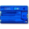 Швейцарская карточка VICTORINOX SwissCard Quattro, 14 функций, полупрозрачная синяя 0.7222.T2