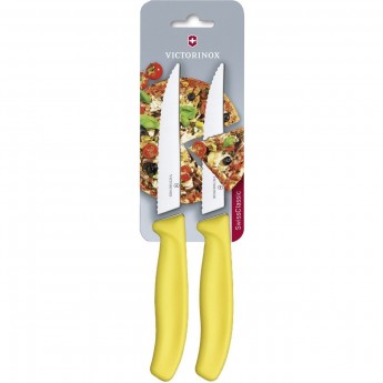 Набор из 2 ножей для стейка и пиццы VICTORINOX SwissClassic Gourmet 12 см, с серейторной заточкой 6.7936.12L8B